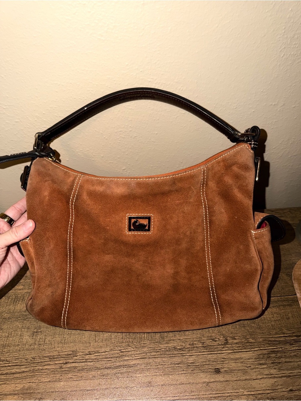 Brown Suede Dooney & Bourke Shoulder Bag